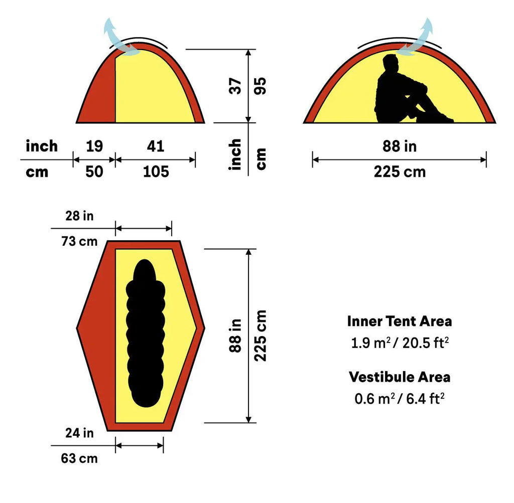 1 Person 4 Season Backpacking Tent - Lightweight Expedition Shelter