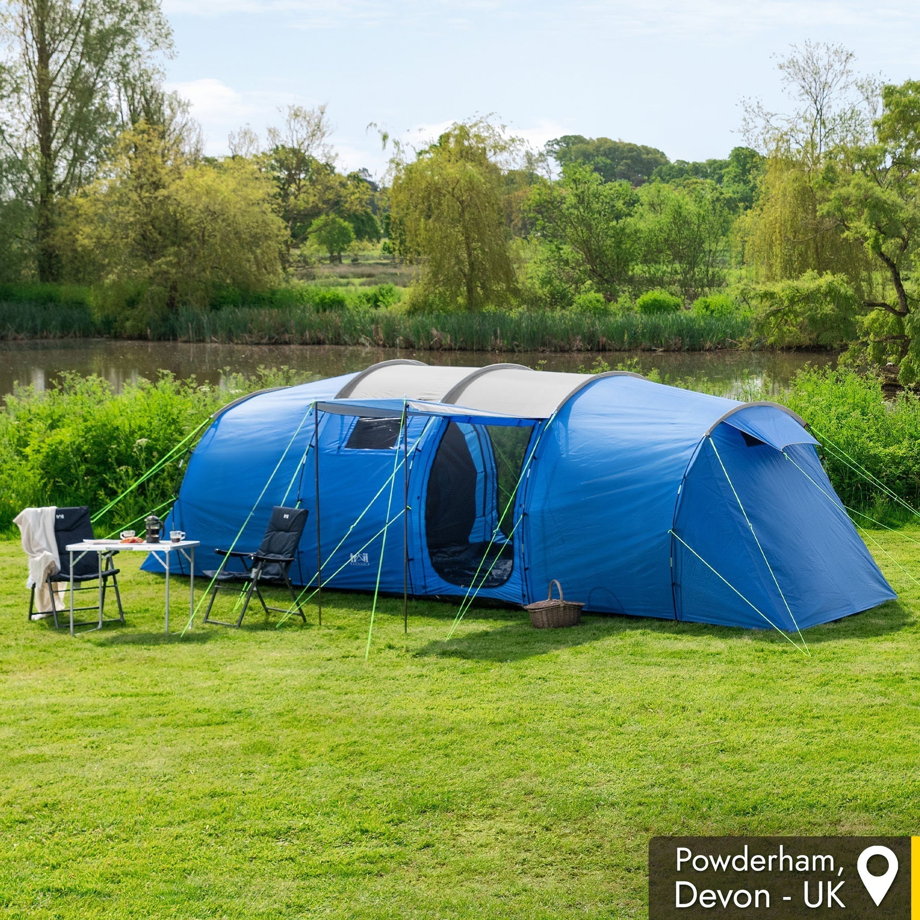 6 Person Waterproof Family Camping Tent with Darkened Bedrooms