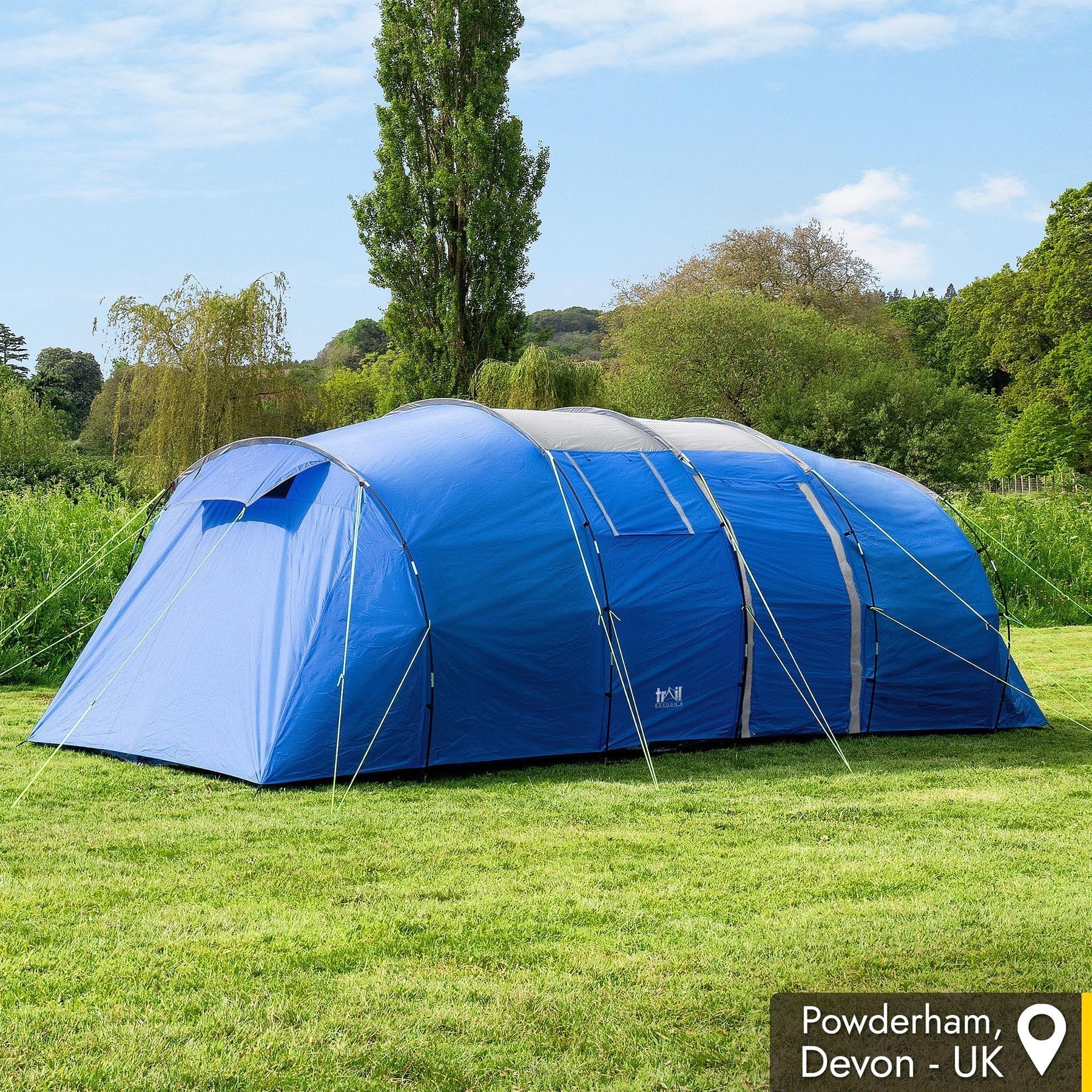 6 Person Waterproof Family Camping Tent with Darkened Bedrooms