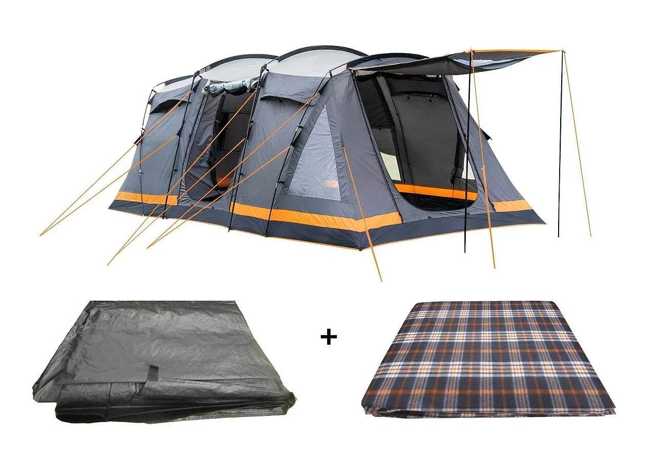 6-Berth Family Camping Tent with Blackout Bedrooms