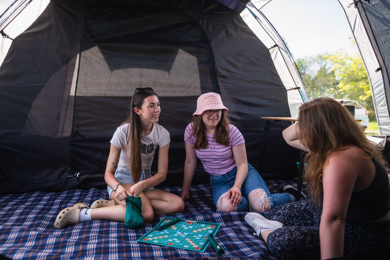 Spacious 6-Person Family Camping Tent with Blackout Bedrooms