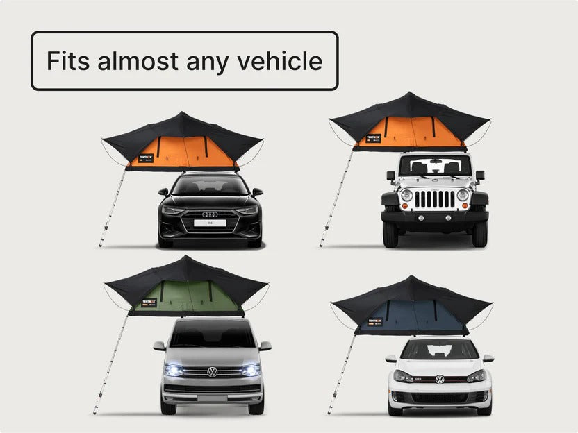 Compact 2-Person Roof Top Tent - Lightweight Car Camping Gear