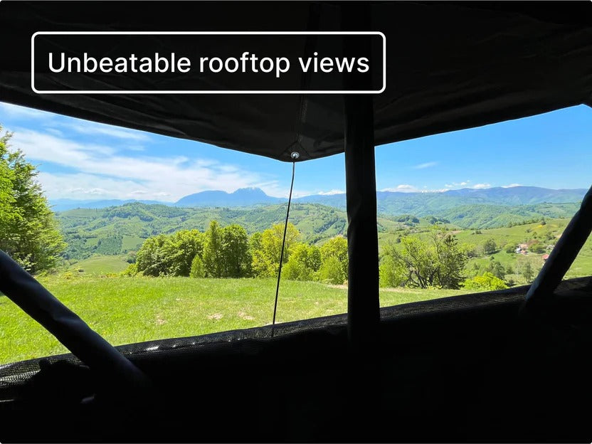 Compact 2-Person Roof Top Tent - Lightweight Car Camping Gear