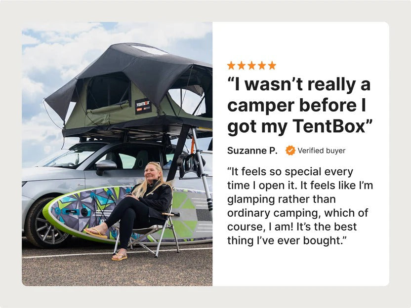 Compact 2-Person Roof Top Tent - Lightweight Car Camping Gear
