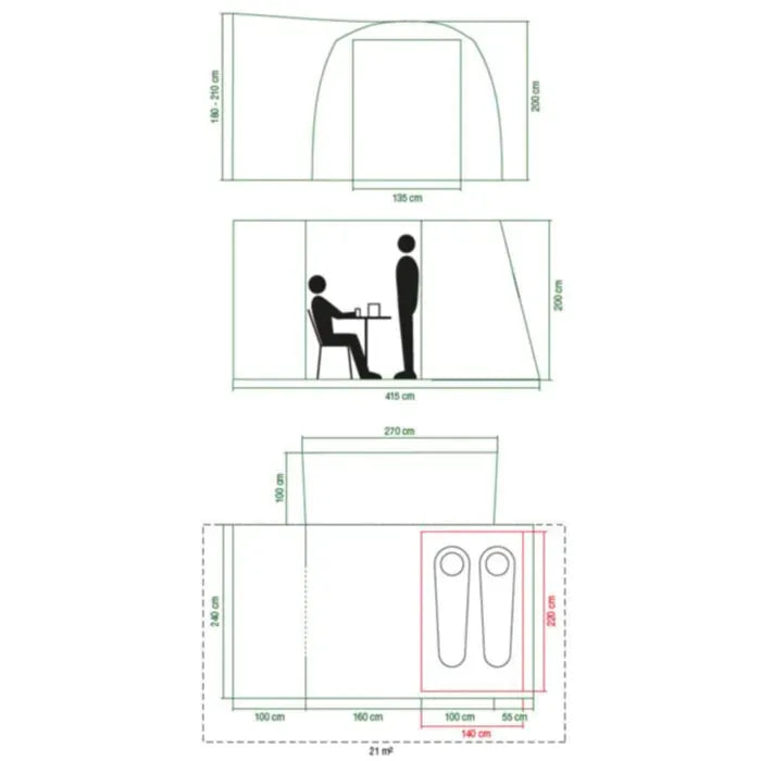 Inflatable Camper Van Drive-Away Awning - 2 Person