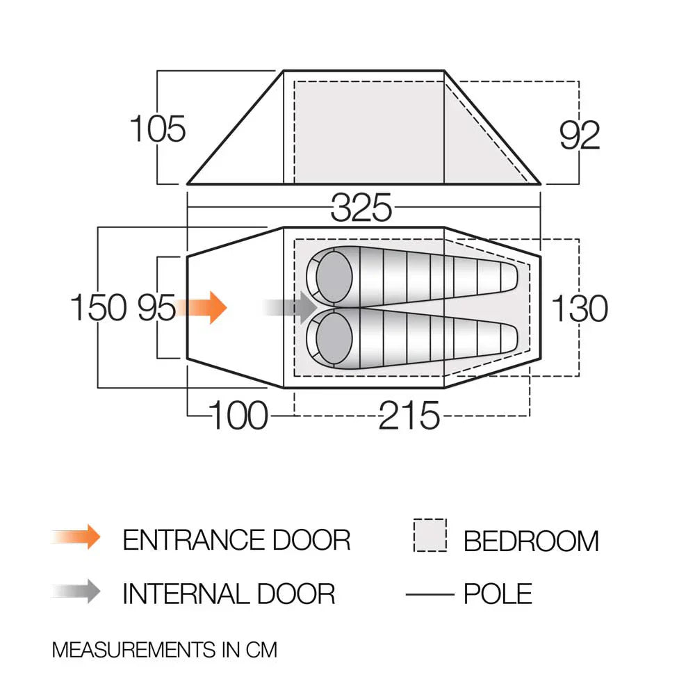 2-Person Lightweight Trekking Tunnel Tent